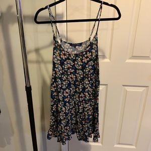 Navy Floral Flowy Dress